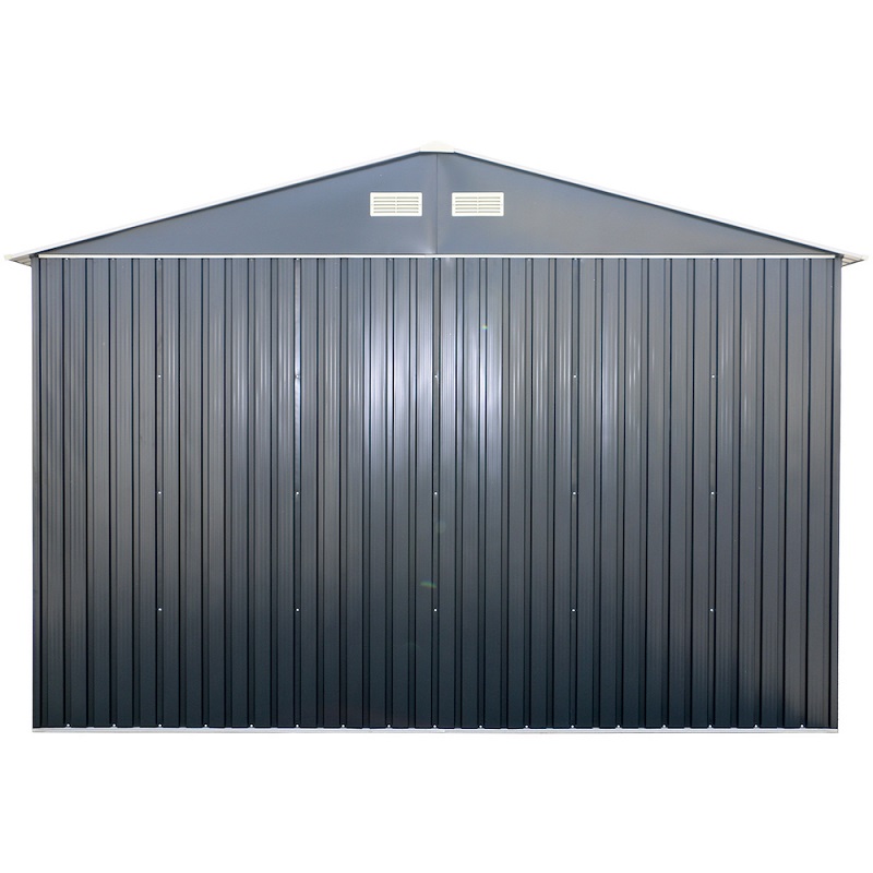 Garage – 12×20 Gray Imperial Duramax w/White Metal Dark