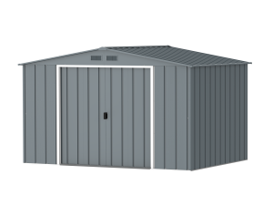 Prime 10×8 Metal Storage Shed – Grey Blue