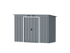 Prime Pent Roof 8×4 Metal Storage Shed – Grey Blue