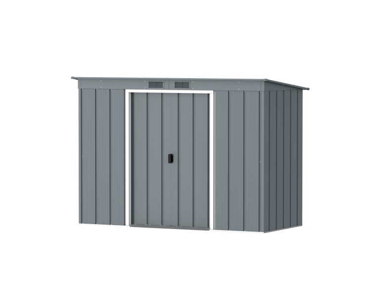 Prime Pent Roof 8×4 Metal Storage Shed – Grey Blue