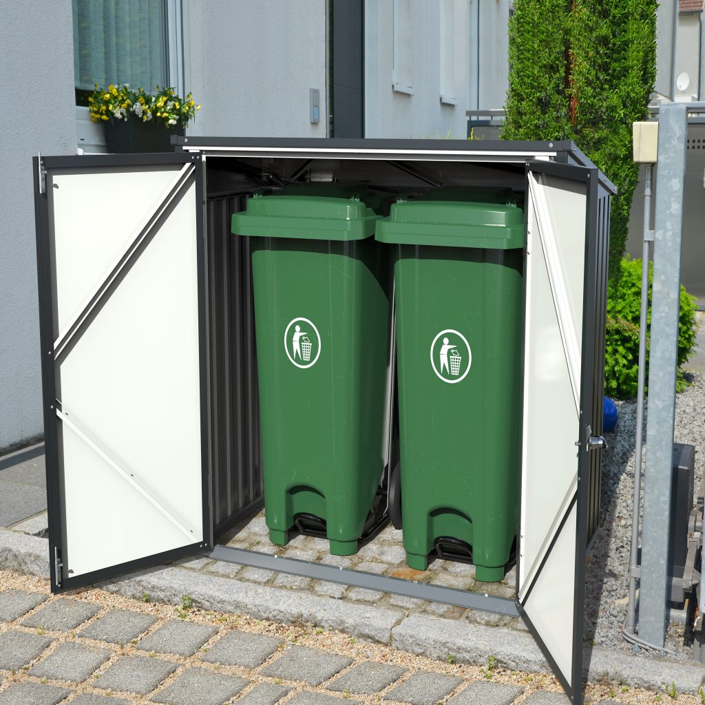 Metal Garbage/Recycle Bin 2 Can Enclosure
