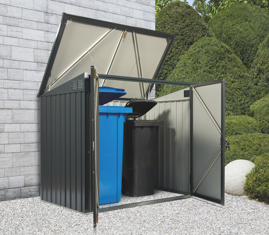 Metal Garbage/Recycle Bin 2 Can Enclosure – Duramax