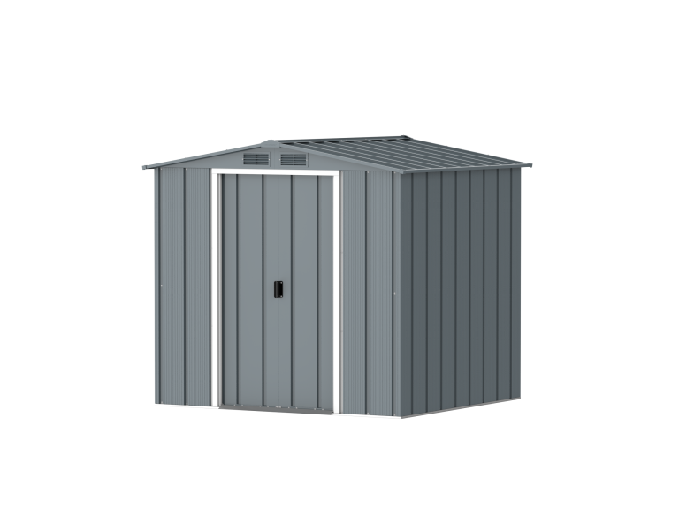 Prime 6×6 Metal Storage Shed – Grey Blue