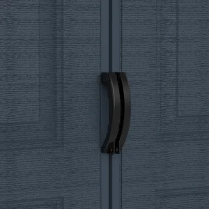 Duramax Ridgeline 8x6 shed double-door handle and latch detail