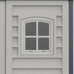 Duramax Ridgeline 8x6 vinyl storage shed fixed window detail