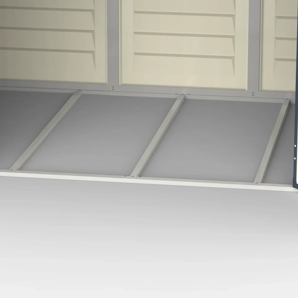 Duramax Ridgeline 8x6 galvanized steel foundation frame detail