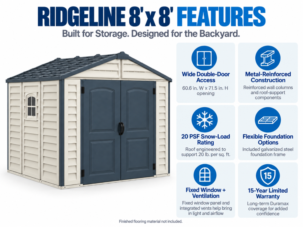 RidgeLine 8×8 Vinyl Storage Shed warranty information