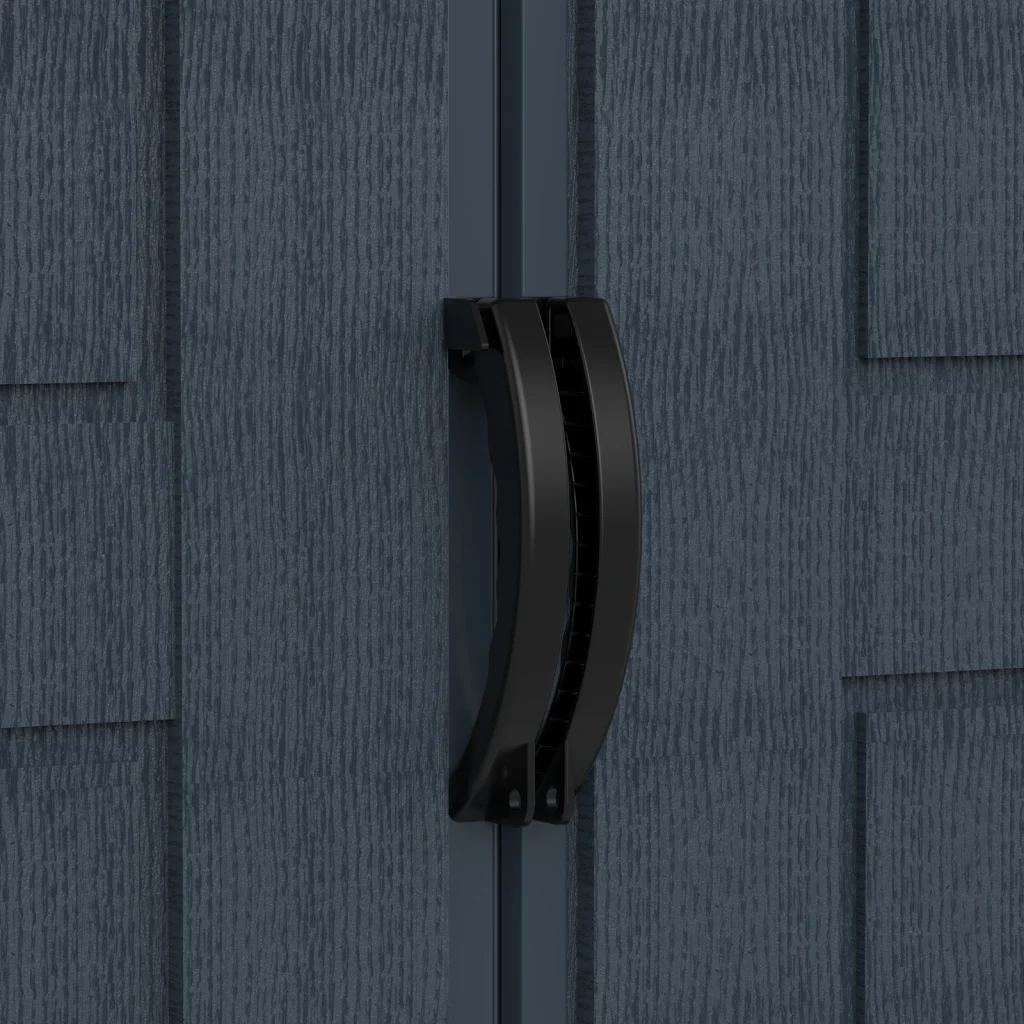 Close-up of the RidgeLine Dark Grey double-door handles