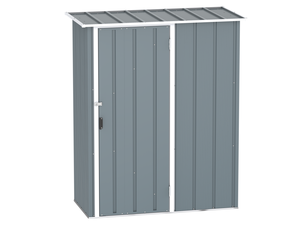 DuraMax Easy-Store 5x2 metal storage shed in current gray/blue finish - gray view 2