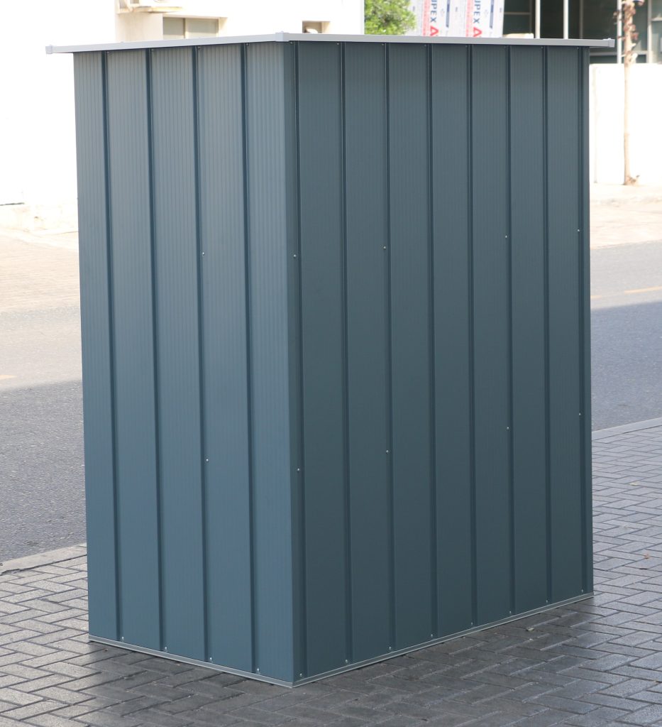 DuraMax Easy-Store 5x3 metal storage shed in Grey Blue - grey blue view 2