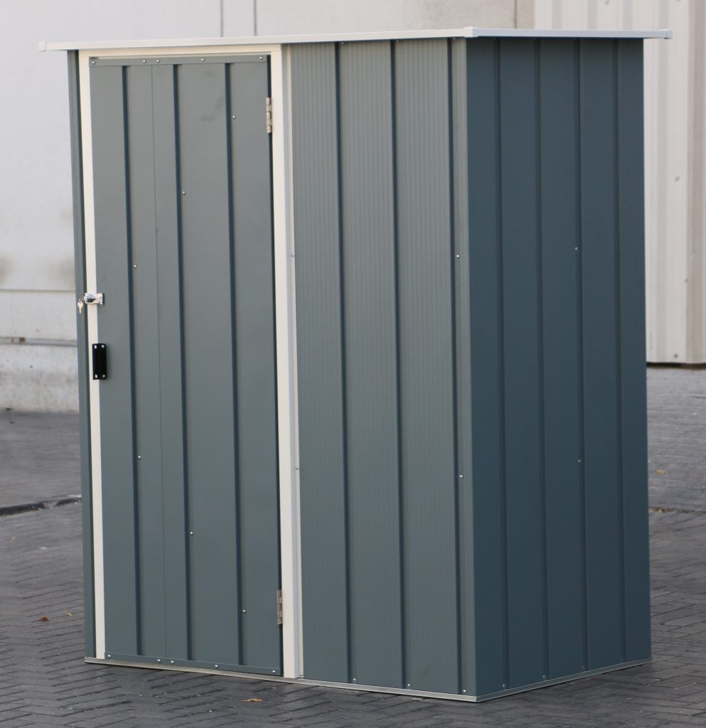 DuraMax Easy-Store 5x3 metal storage shed in Grey Blue - grey blue view 3