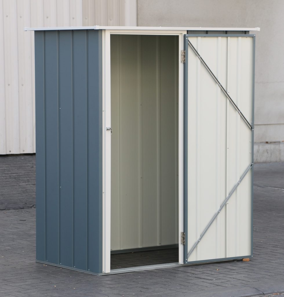 DuraMax Easy-Store 5x3 metal storage shed in Grey Blue - grey blue view 4