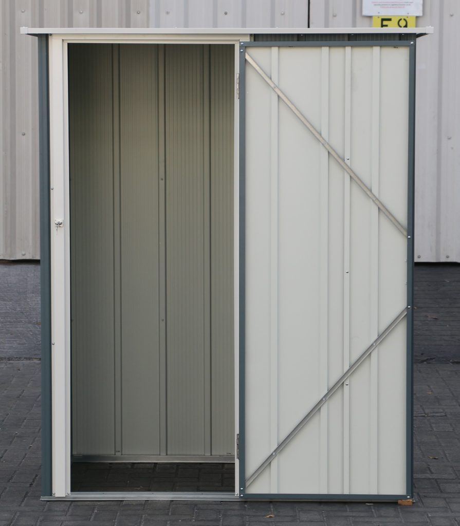 DuraMax Easy-Store 5x3 metal storage shed in Grey Blue - grey blue view 5