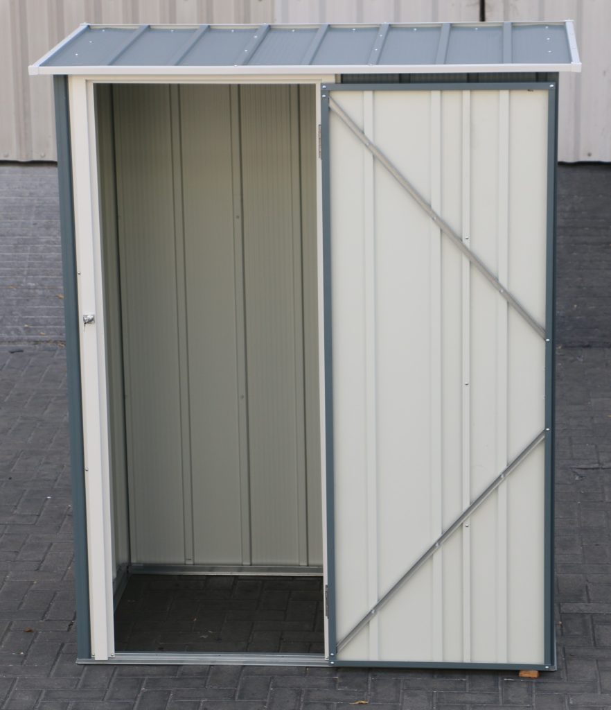 DuraMax Easy-Store 5x3 metal storage shed in Grey Blue - grey blue view 6