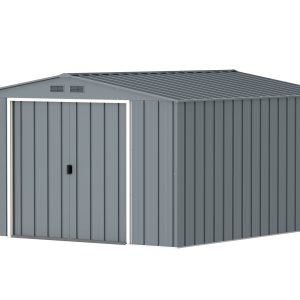DuraMax Prime 10x12 metal storage shed in Grey Blue, alternate product view