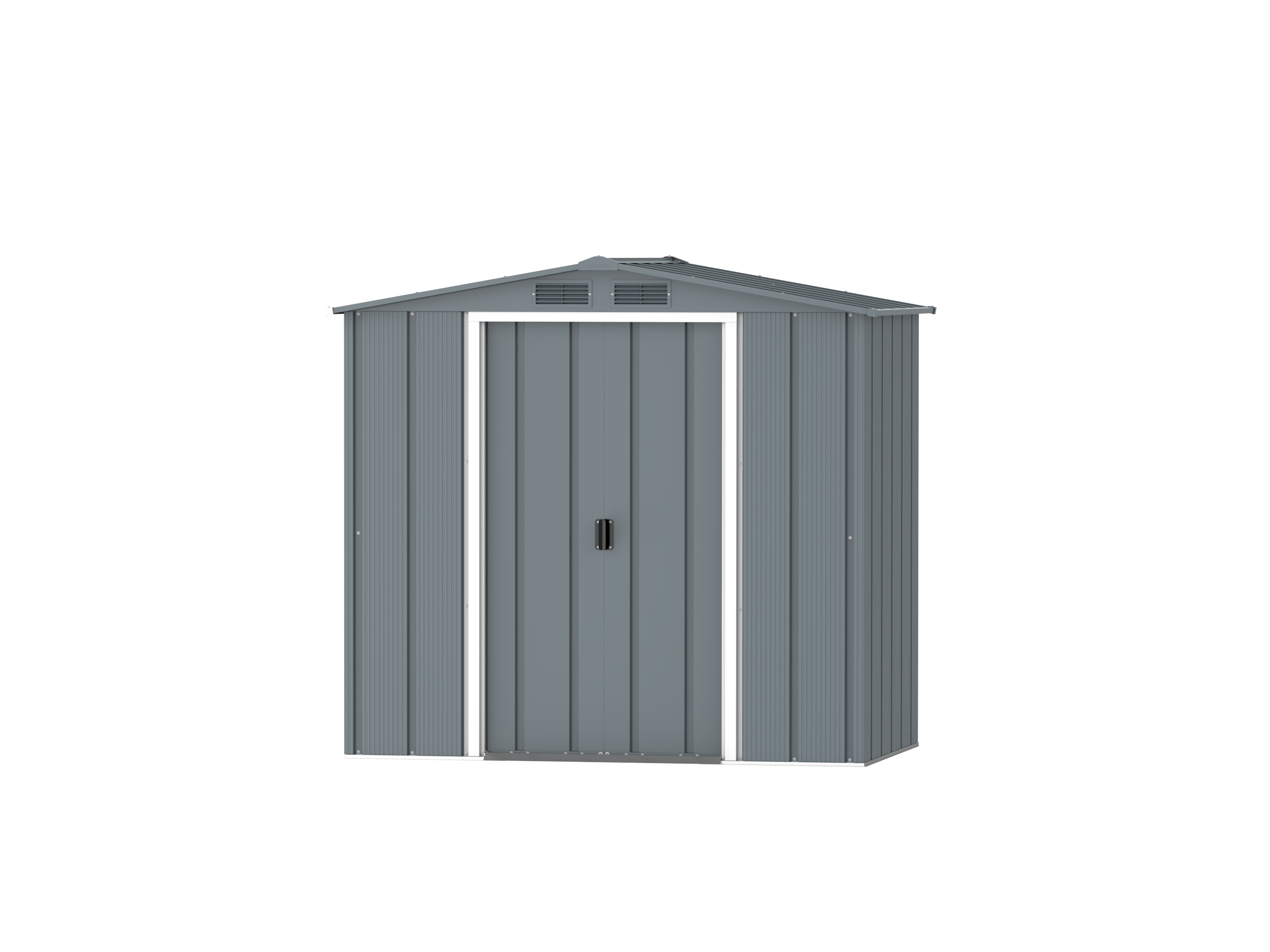 DuraMax Prime 6x4 Grey Blue metal storage shed front view