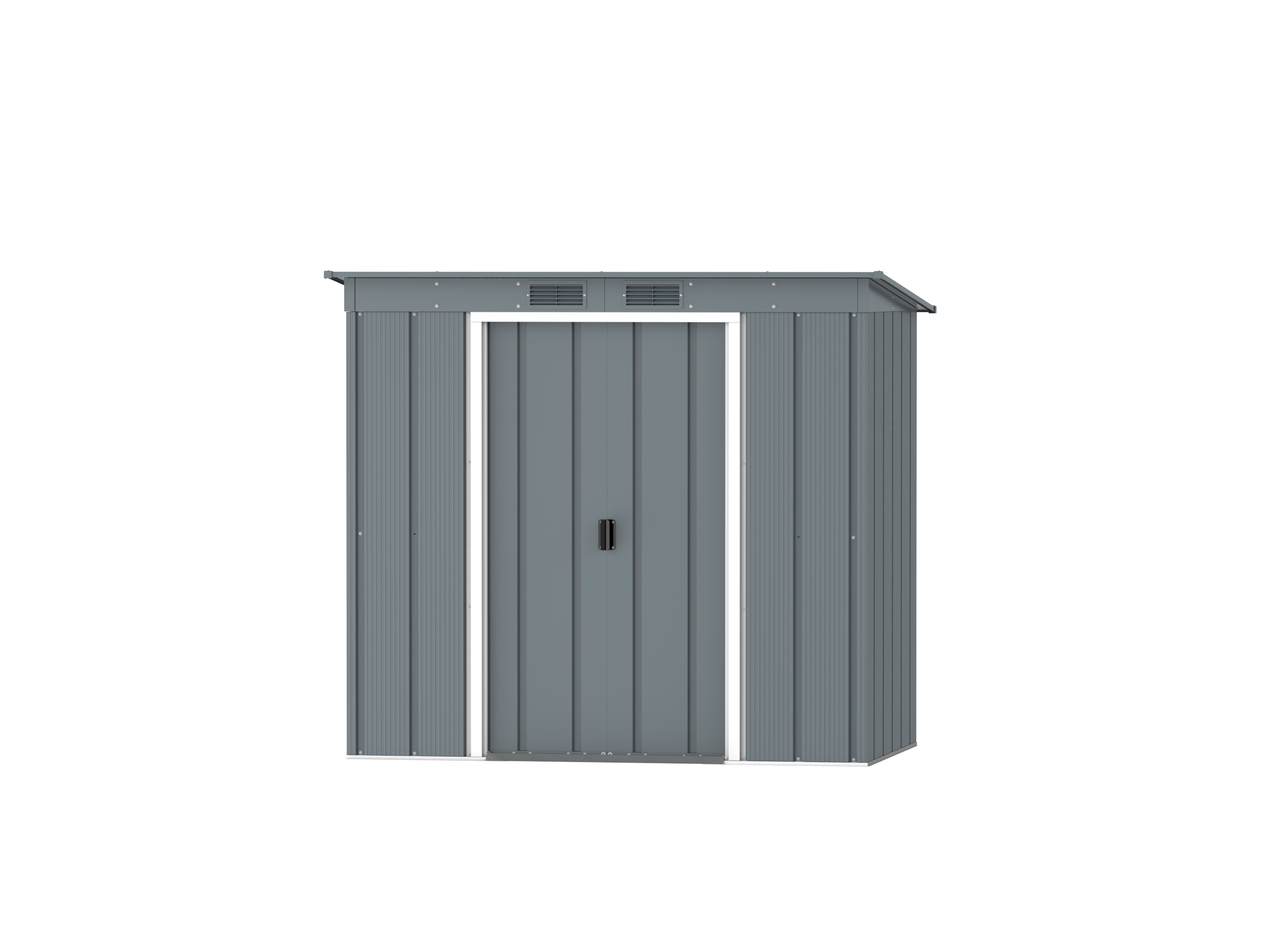 DuraMax Prime 6x4 Pent Grey Blue metal storage shed front view