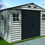 Structural cutaway view of the DuraMax WoodBridge II 10.5x13 vinyl storage shed, Menards model 40334