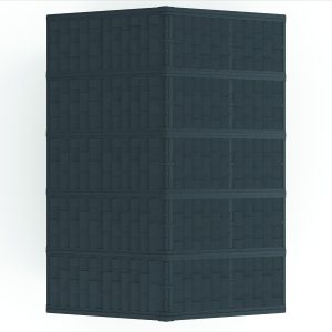 Top view of the DuraMax WoodBridge II 10.5x13 vinyl storage shed, Menards model 40334