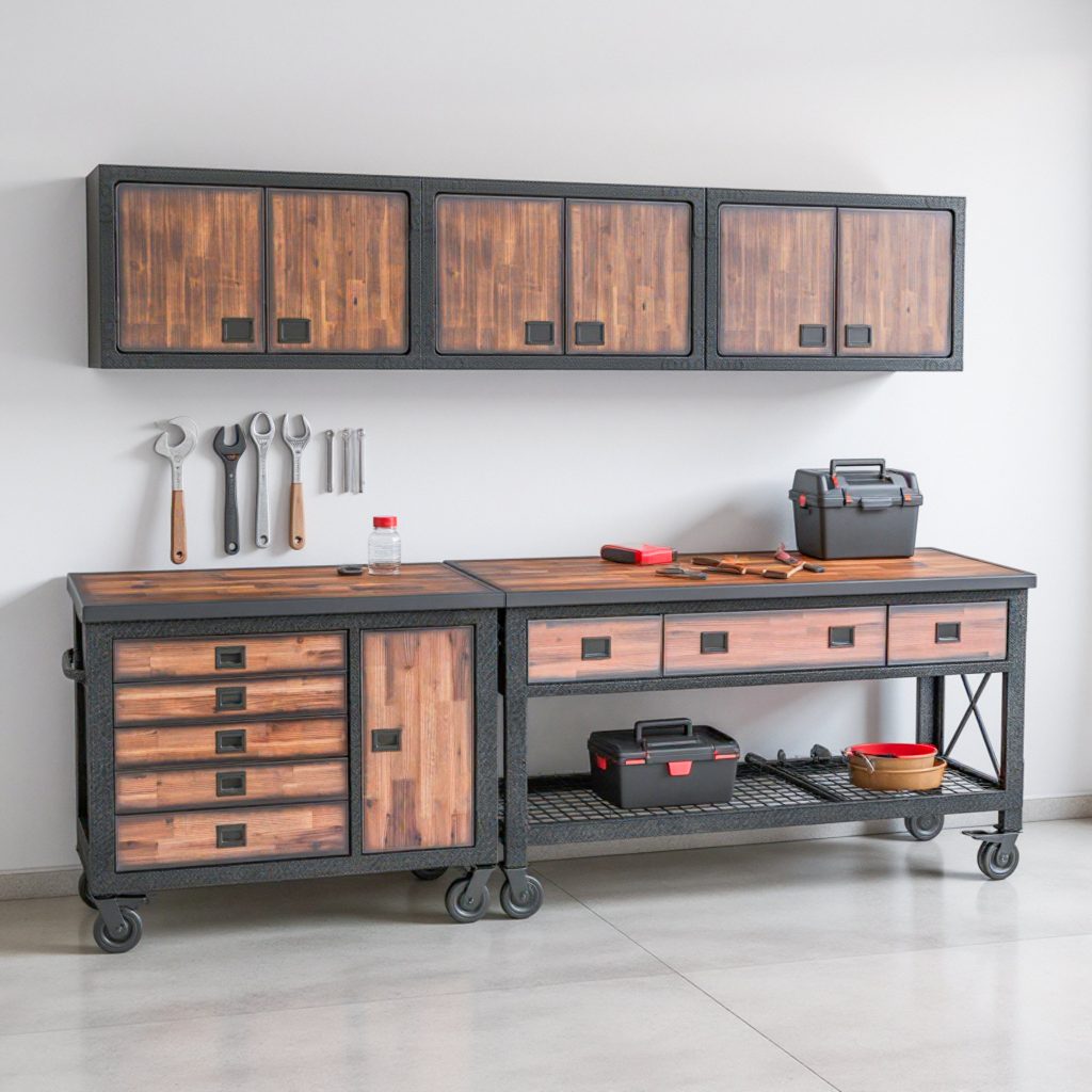 5-Piece Garage Storage System with Workbench, Tool Chest & Wall Cabinets