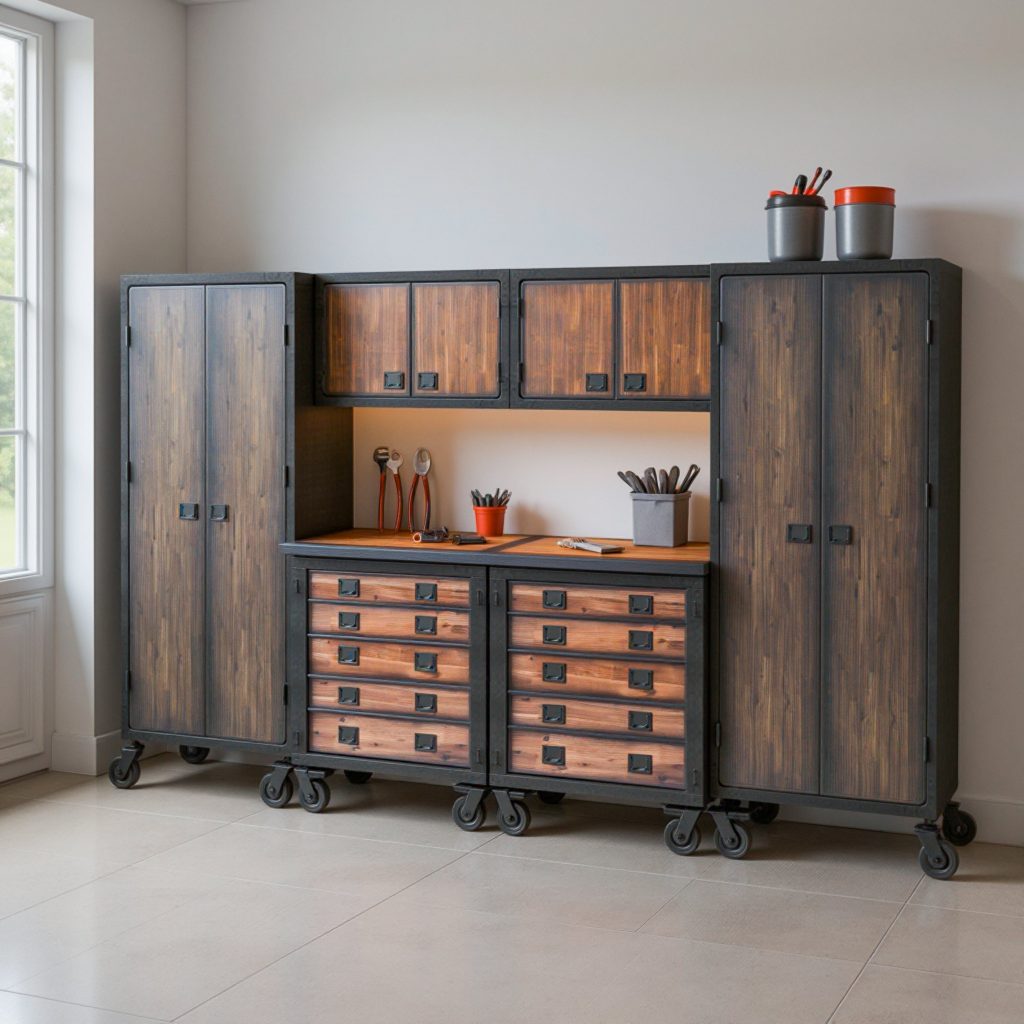 6-Piece Garage Storage System with Tool Chests & Storage Cabinets