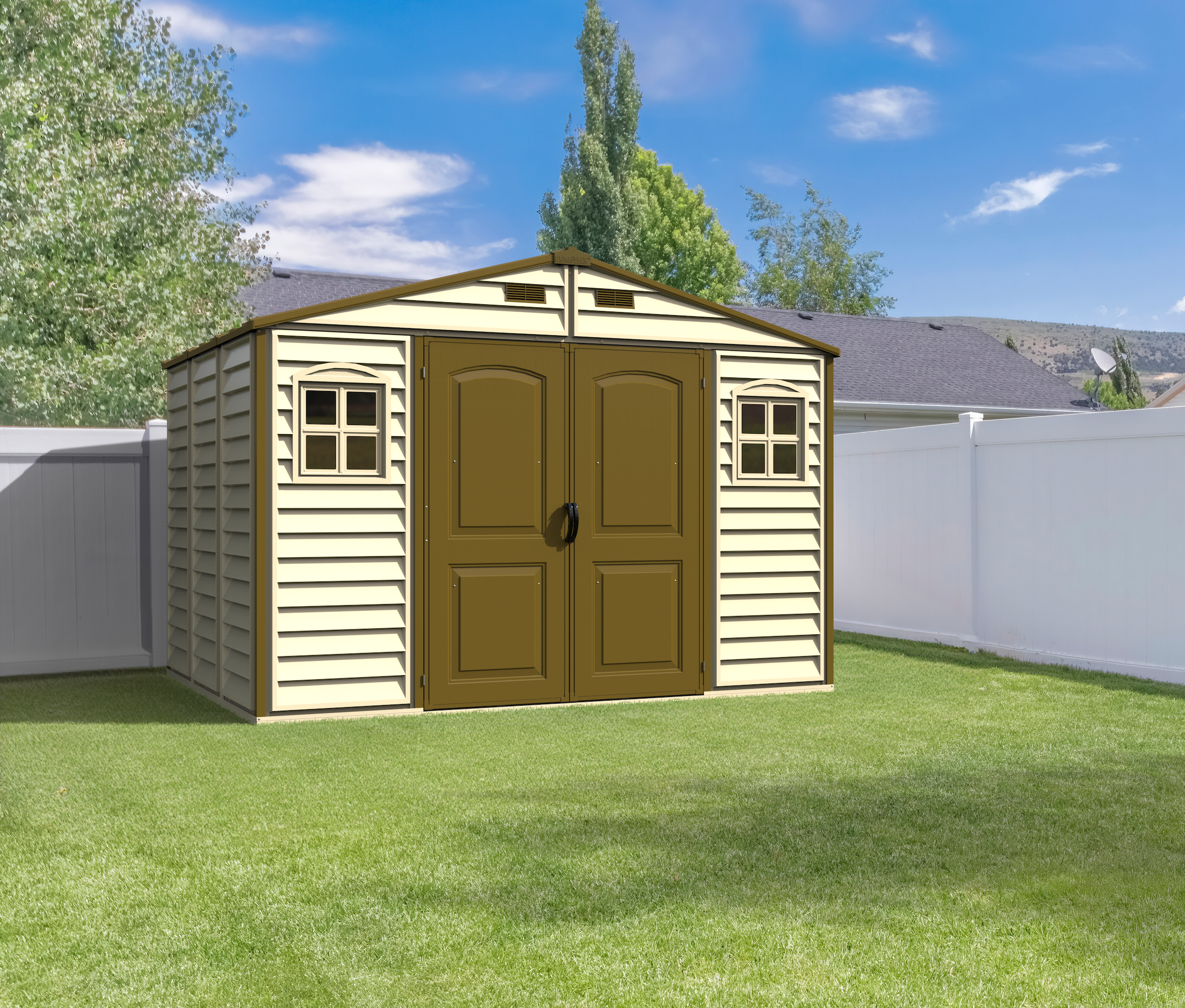 WoodSide 10.5x8 Vinyl Storage Shed | DuraMax