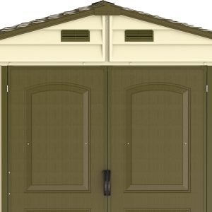 Built-in ventilation detail on Duramax WoodSide 10.5x8 vinyl storage shed