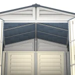Interior close-up of the RidgeLine shed roof area showing structural roof-support components