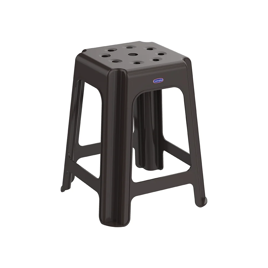 Square Stool Dark Brown