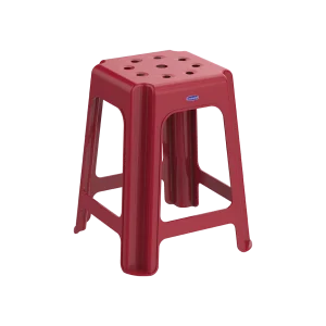 Square Stool Dark Red